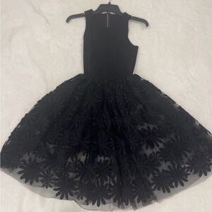 Maje Black Sleeveless Floral Mini Dress